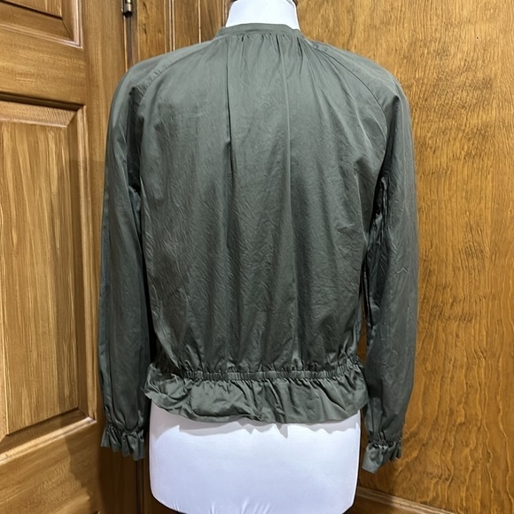 H&M Olive Green Bomber Style Jacket with Gathered Hem Size 8 - EUC - Picture 4 of 6